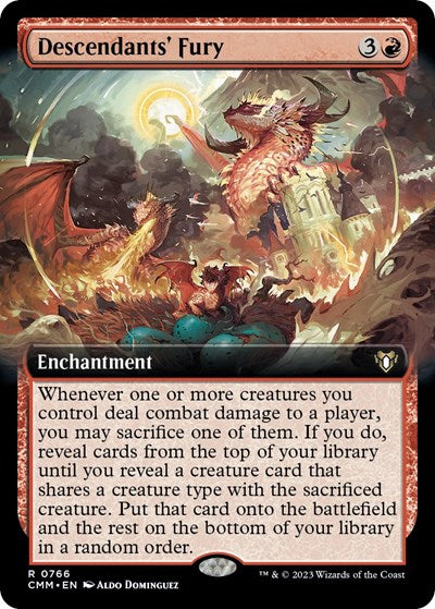 Descendants' Fury (Extended Art) (Commander Masters) Light Play Foil