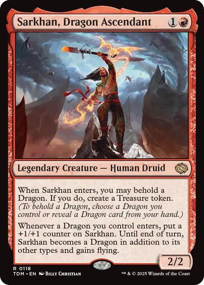Sarkhan, Dragon Ascendant (Tarkir: Dragonstorm) Light Play Foil