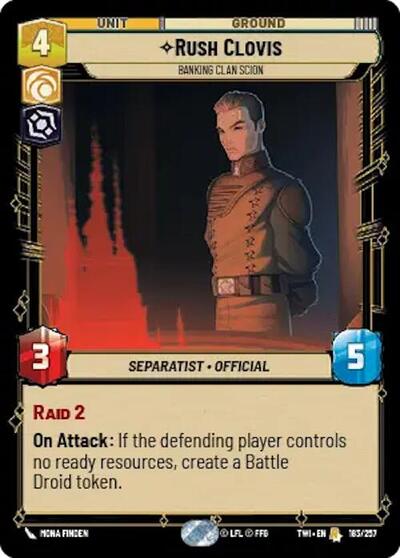 Rush Clovis Banking Clan Scion (Twilight of the Republic) Near Mint Foil