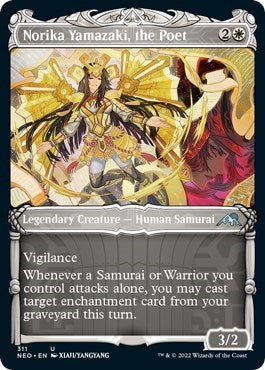 Norika Yamazaki, the Poet (Showcase) (Kamigawa: Neon Dynasty) Medium Play Foil