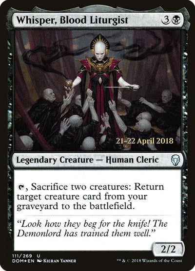 Whisper, Blood Liturgist (Promos: Prerelease Cards) Medium Play Foil