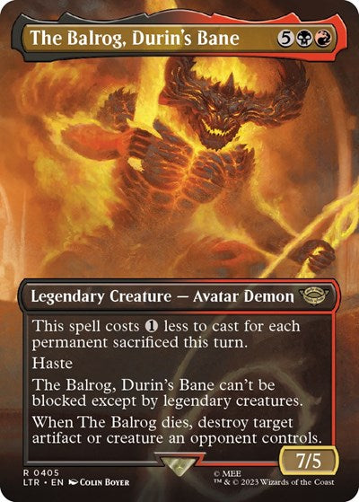 The Balrog, Durin's Bane (Borderless) (Universes Beyond: The Lord of the Rings: Tales of Middle-earth) Medium Play Foil