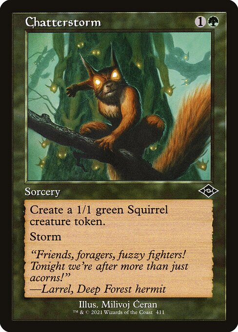 Chatterstorm (Retro Frame) (Foil Etched) (Modern Horizons 2) Light Play Foil