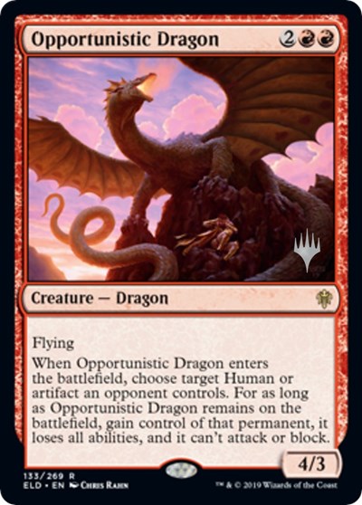 Opportunistic Dragon (Promo Pack: Throne of Eldraine) Medium Play