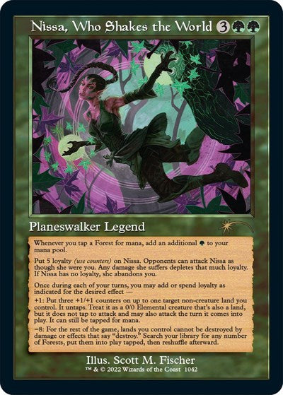 Nissa, Who Shakes the World (Retro Frame) (Secret Lair) Near Mint Foil