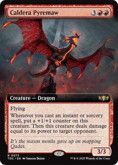 Caldera Pyremaw (Extended Art) (Commander: Tarkir: Dragonstorm) Light Play