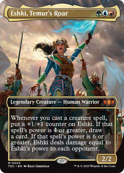 Eshki, Temur's Roar (Borderless) (Commander: Tarkir: Dragonstorm) Light Play Foil