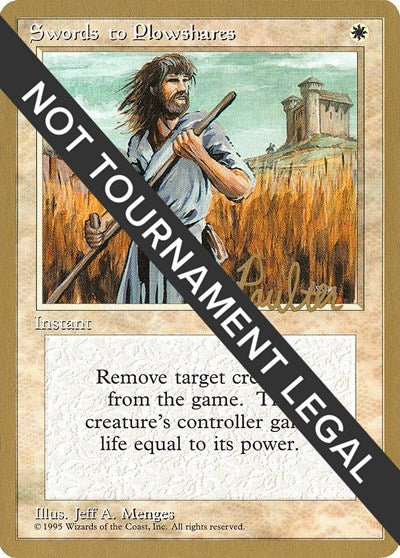 Swords to Plowshares - 1996 Preston Poulter (4ED) (World Championship Decks) Medium Play