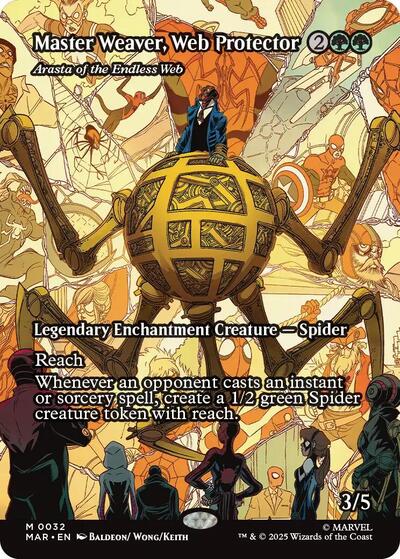 Master Weaver, Web Protector - Arasta of the Endless Web (Borderless) (Marvel Eternal-Legal) Near Mint Foil