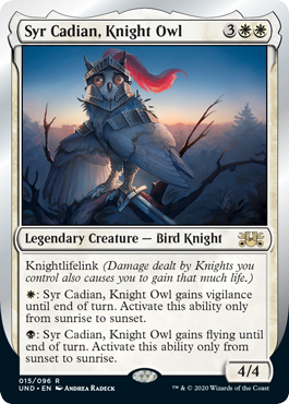 Syr Cadian, Knight Owl (Unsanctioned) Near Mint