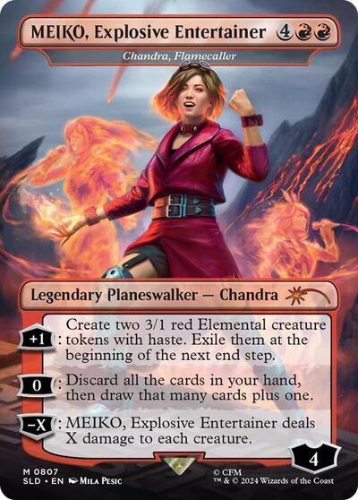 MEIKO, Explosive Entertainer - Chandra, Flamecaller (Secret Lair) Near Mint
