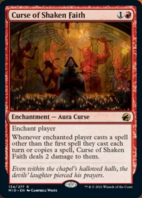Curse of Shaken Faith (Innistrad: Midnight Hunt) Medium Play Foil