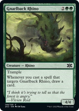 Gnarlback Rhino (Double Masters 2022) Light Play