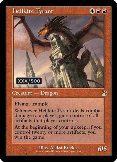 Hellkite Tyrant (Retro Frame) (Serial Numbered) (Ravnica Remastered) Near Mint Foil