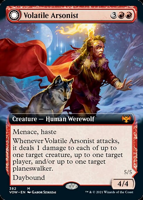 Volatile Arsonist / Dire-Strain Anarchist (Extended Art) (Innistrad: Crimson Vow) Light Play