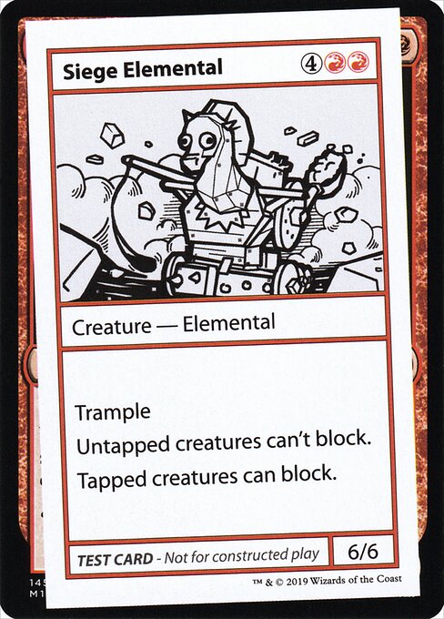 Siege Elemental (No PW Symbol) (Mystery Booster Test Print 2021) Light Play