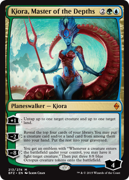 Kiora, Master of the Depths (Battle for Zendikar) Light Play Foil