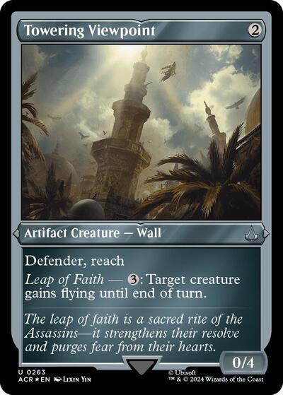 Towering Viewpoint (Foil Etched) (Universes Beyond: Assassin's Creed) Light Play Foil