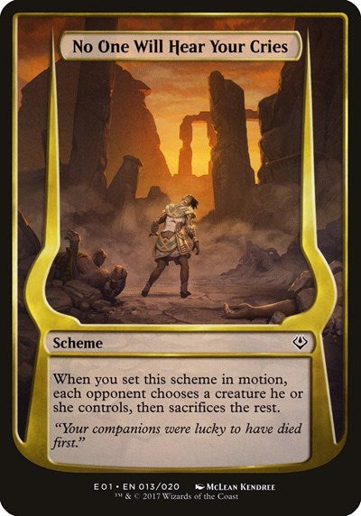 No One Will Hear Your Cries (Archenemy: Nicol Bolas) (Oversize Cards) Near Mint