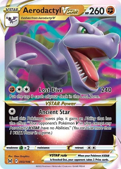 Aerodactyl VSTAR (SWSH11: Lost Origin) Light Play Holofoil