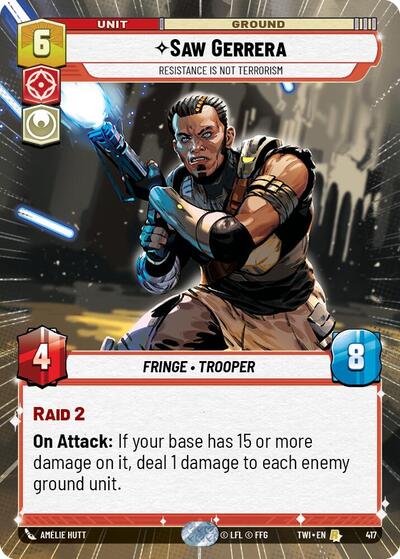 Saw Gerrera Resistance is Not Terrorism (Hyperspace) (Twilight of the Republic) Near Mint