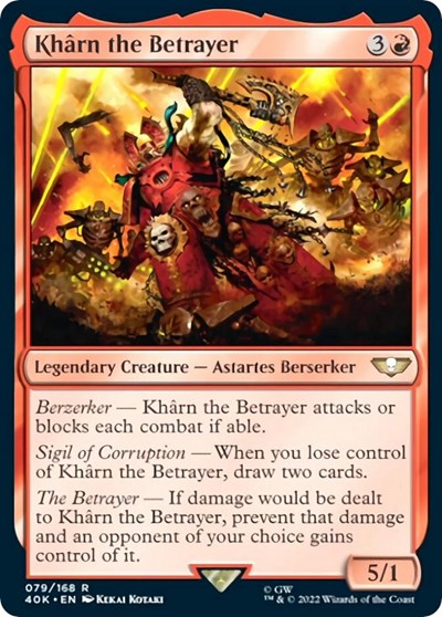 Kharn the Betrayer (Surge Foil) (Universes Beyond: Warhammer 40K) Light Play Foil