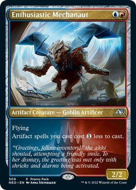 Enthusiastic Mechanaut (Promo Pack: Kamigawa: Neon Dynasty) Medium Play Foil