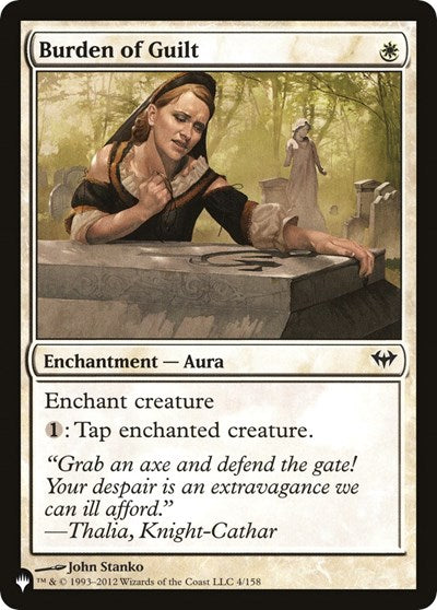 Burden of Guilt (The List) Near Mint
