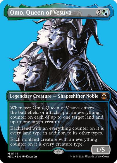 Omo, Queen of Vesuva (Borderless) (Ripple Foil) (Commander: Modern Horizons 3) Near Mint Foil