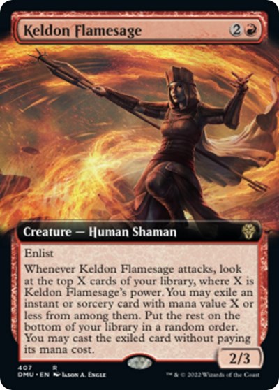 Keldon Flamesage (Extended Art) (Dominaria United) Light Play Foil