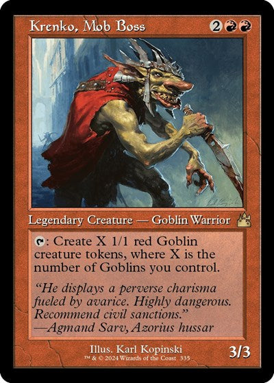 Krenko, Mob Boss (Retro Frame) (Ravnica Remastered) Light Play Foil