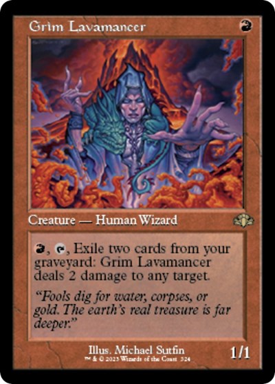 Grim Lavamancer (Retro Frame) (Dominaria Remastered) Medium Play