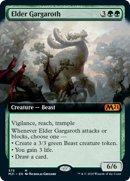 Elder Gargaroth (Extended Art) (Magic 2021 Core Set) Light Play Foil