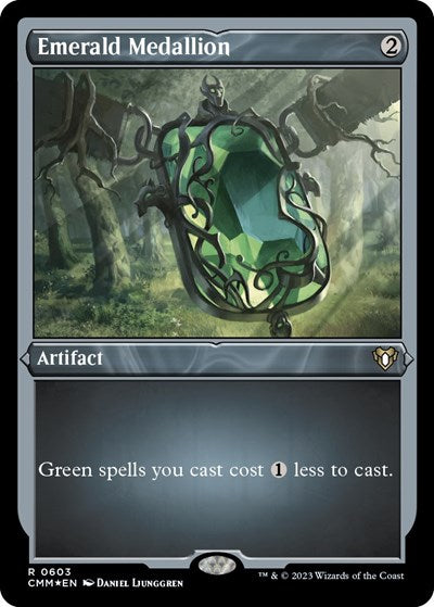 Emerald Medallion (Foil Etched) (Commander Masters) Light Play Foil