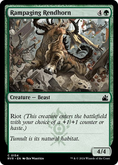 Rampaging Rendhorn (Ravnica Remastered) Light Play Foil