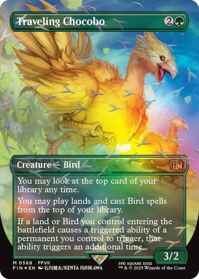 Traveling Chocobo (Borderless) (Chocobo Track Foil) (Universes Beyond: FINAL FANTASY) Near Mint Foil