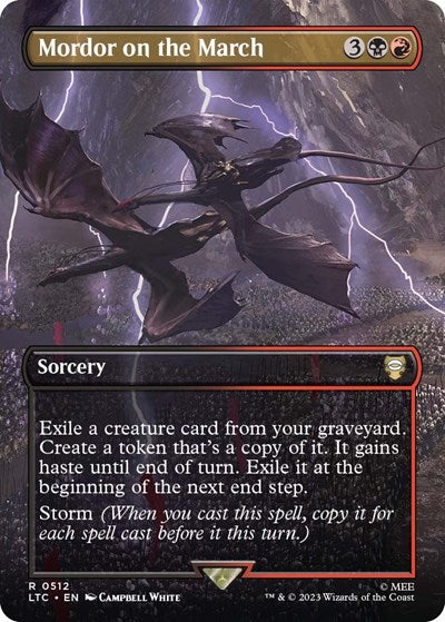 Mordor on the March (Borderless) (Commander: The Lord of the Rings: Tales of Middle-earth) Light Play Foil