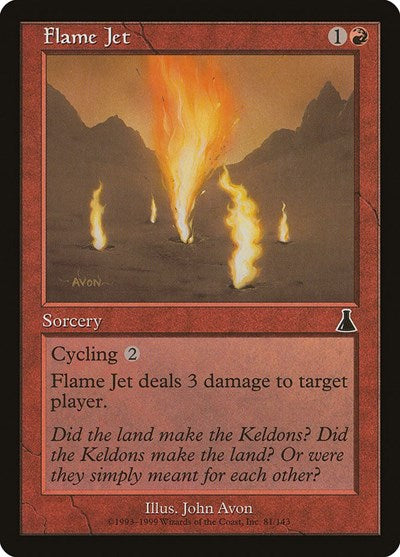 Flame Jet (Urza's Destiny) Medium Play Foil