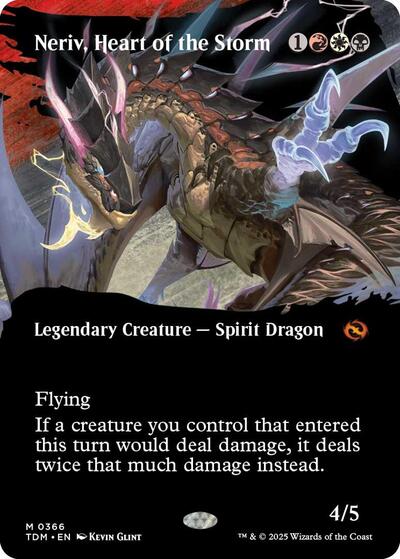 Neriv, Heart of the Storm (Borderless) (Tarkir: Dragonstorm) Near Mint Foil