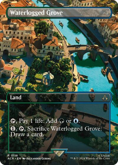 Waterlogged Grove (Borderless) (Universes Beyond: Assassin's Creed) Light Play Foil