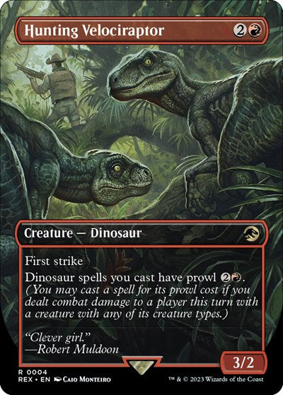 Hunting Velociraptor (Borderless) (Universes Beyond: Jurassic World Collection) Light Play Foil