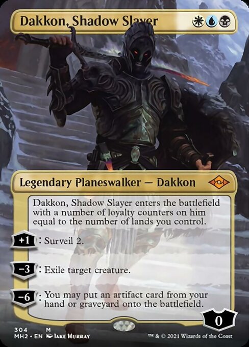 Dakkon, Shadow Slayer (Borderless) (Modern Horizons 2) Light Play Foil