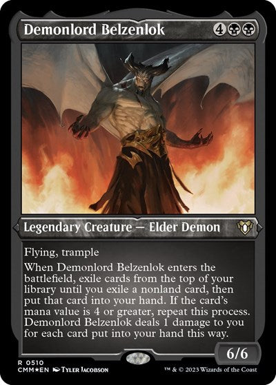 Demonlord Belzenlok (Foil Etched) (Commander Masters) Near Mint Foil
