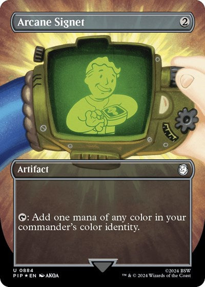 Arcane Signet (Borderless) (Surge Foil) (Universes Beyond: Fallout) Light Play Foil