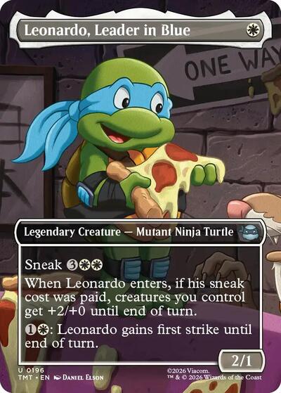 Leonardo, Leader in Blue (Borderless) (Teenage Mutant Ninja Turtles) Light Play Foil