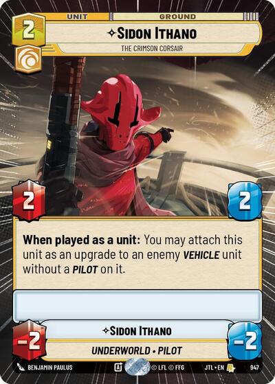 Sidon Ithano The Crimson Corsair (Hyperspace Foil) (Jump to Lightspeed) Near Mint Foil