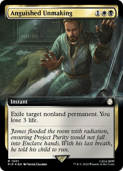 Anguished Unmaking (Extended Art) (Surge Foil) (Universes Beyond: Fallout) Light Play Foil