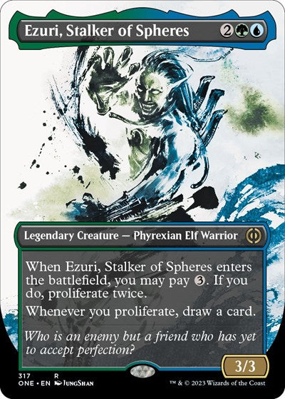 Ezuri, Stalker of Spheres (Showcase) (Phyrexia: All Will Be One) Medium Play Foil