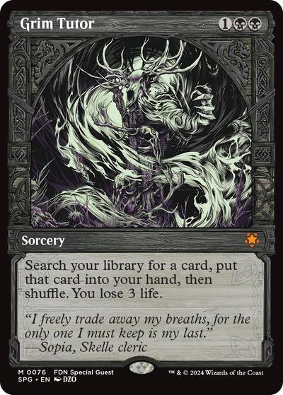 Grim Tutor (Showcase) (Special Guests) Light Play Foil