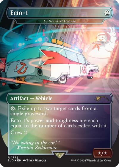 Ecto-1 - Unlicensed Hearse (Rainbow Foil) (Secret Lair) Light Play Foil